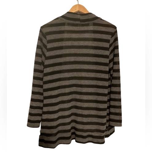 Coldwater Creek  black stripes on gray cardigan size XL