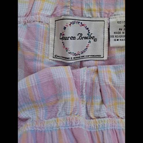 Bermuda Lauren Brooke Pink White Yellow Plaid  Shorts Size Medium