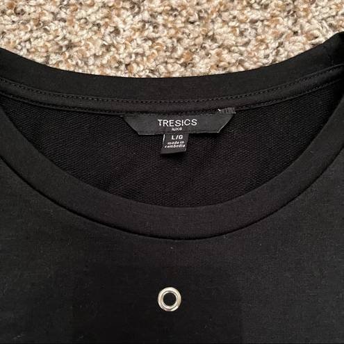 Tresics Womens  Luxe Black Lightweight Sweatshirt Size Large