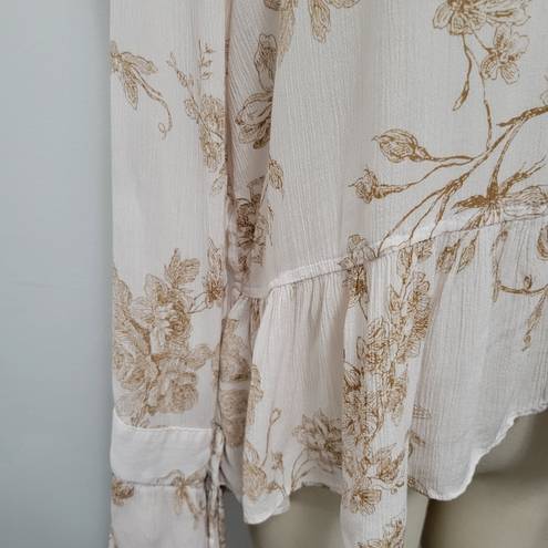 LC Lauren Conrad  floral high low babydoll button-down size large