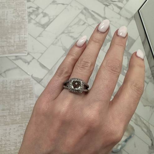 David Yurman  Petite Albion in Sterling Silver with Prasiolite and Pavé Diamond