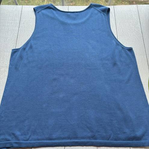 Coldwater Creek  Blue Sleeveless Knit Top Size 2X NWT