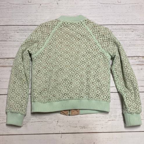 Victoria Beckham for Target Sage Mint Green Lace Bomber Jacket Size Small