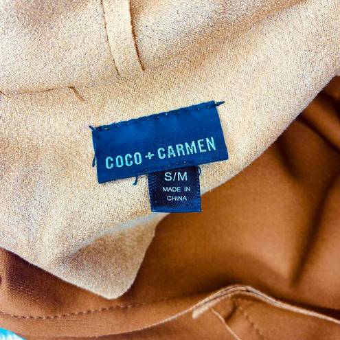 Coco + Carmen Light Brown Faux Suede Bohemian Open Cardigan