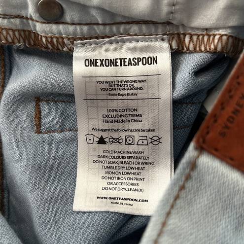 One Teaspoon  Awesome Baggie Jeans Blue Light Wash Highly Destroyed Distressed