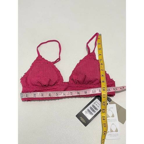 Vix Paula Hermanny  Scales Helen Laser Cut Triangle Bikini Top Swim Pink Large