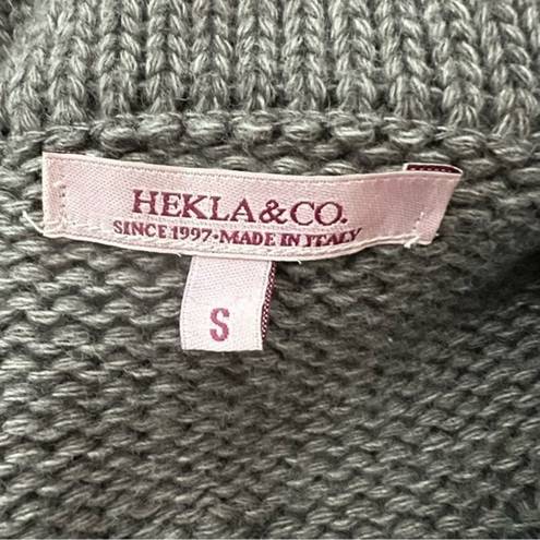 Krass&co HEKLA &  Made in Italy Womens Gray Wool Blend Cardigan wrap Sweater Si…