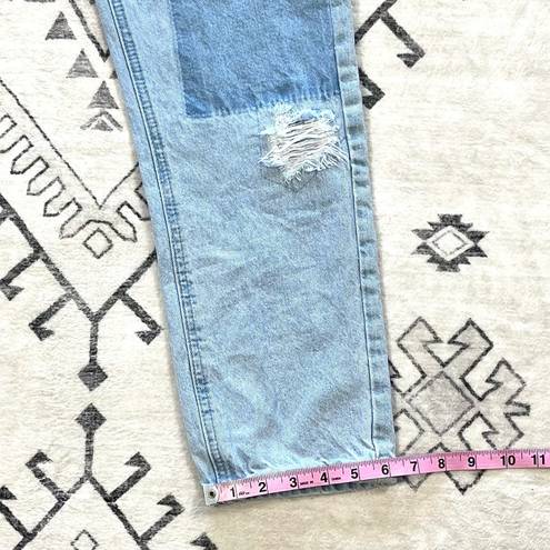 Missguided Misguided High Rise Patchwork Distressed Jeans