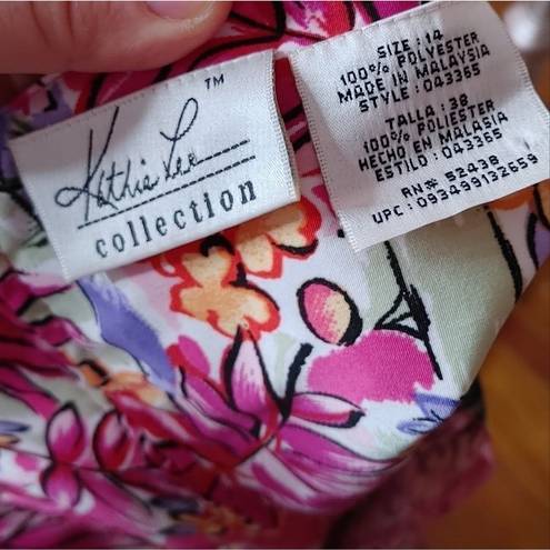 Kathie Lee Collection  Size 14 Vintage Polyester Floral Vacation Beach 80s Cruise