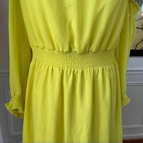 New York And Company  Yellow Off Shoulder Dress NWT L