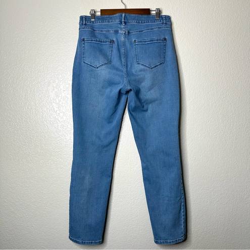 J.Jill  Women's Denim High Rise Slim Ankle Pintuck Jeans Light Wash Cotton 12T