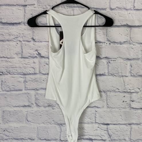 Naked Wardrobe  white scoop neck body suit small