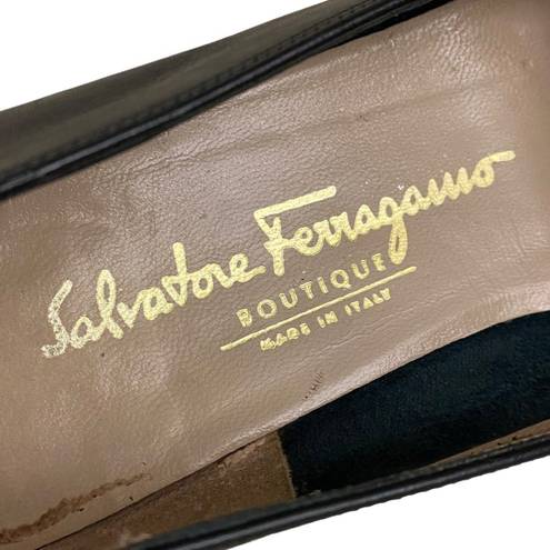 Salvatore Ferragamo  Black Leather Loafers Size