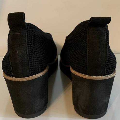 Eileen Fisher  Black Wedge Shoes 7 New NWT $235 retail Beautiful Versatile HTF