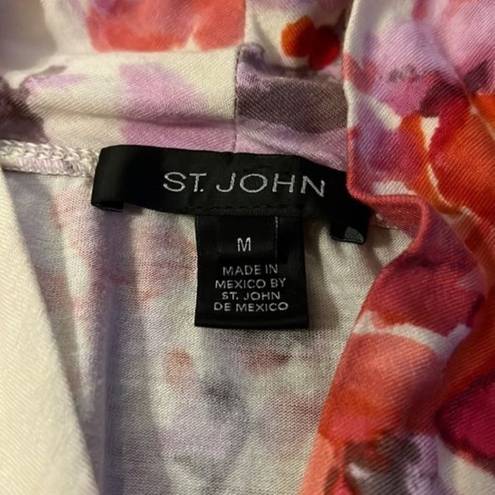 St. John  floral long sleeve blouse shirt soft comfy medium