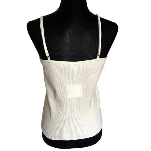 Petal  Dew Womens Cami Top Size XL Soft Ribbed Knitted White Adjustable Strap NEW