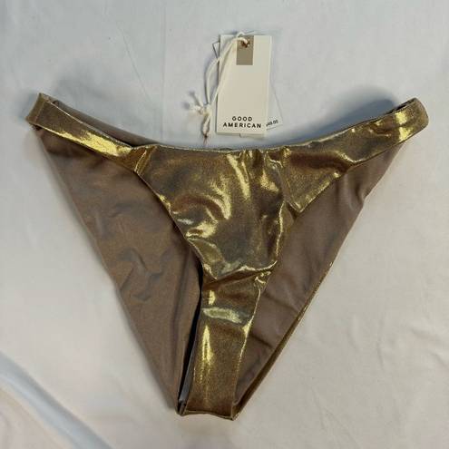 Good American NWT  Size 4 / XL Mink Gold Reversible Metallic Better Bikini Bottom