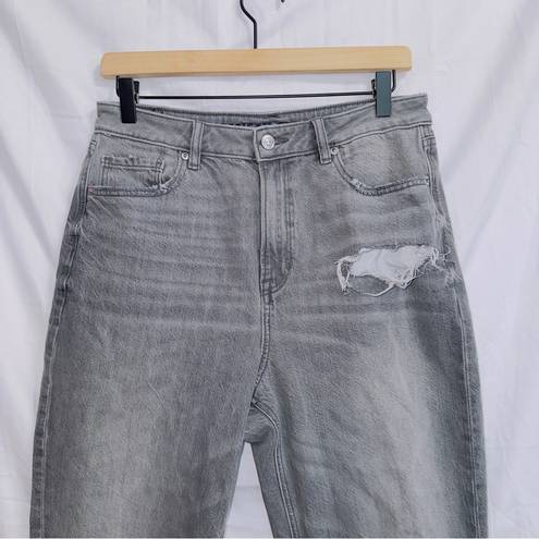 American Eagle AE Gray Wash Denim High Waisted Mom Jean size 10