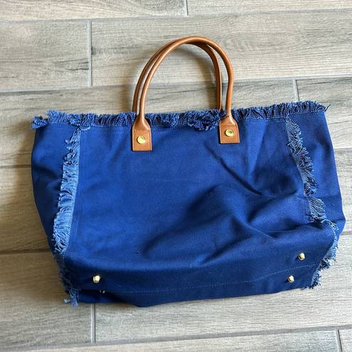 Melissa  odabash navy canvas tote bag