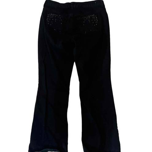 Laura Ashley  Women's Black 5-Pocket Zip Fly Straight Leg Cotton Blend Jeans  14W