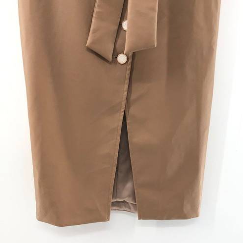 Bardot  Tie Waist Skirt in Tan / replaced buttons