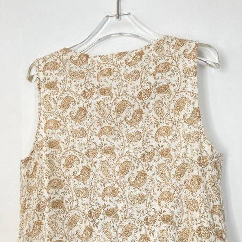 Garnet Hill  Top Womens 10 Crinkle Cotton Gauze‎ Boho Ethnic Floral Paisley India