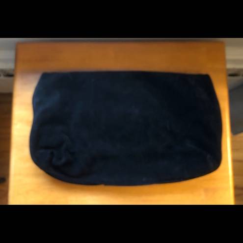 Furla  Rare Suede Fold Over Purse From Italy Black