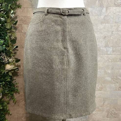 Cynthia Steffe Cynthia  Belted Tweed Pencil Skirt Career Taupe Tan Brown Size 6