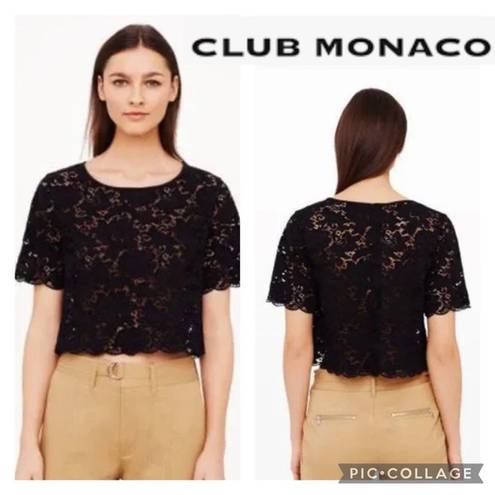 Club Monaco  Black Lace Cropped Top size small