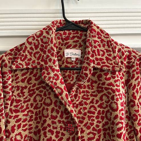 3 Sisters cheetah tapestry peacoat