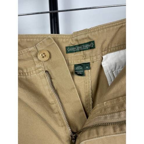 Krass&co Lauren Jeans . Tan Khaki 100% Cotton Cargo Shorts Size 16