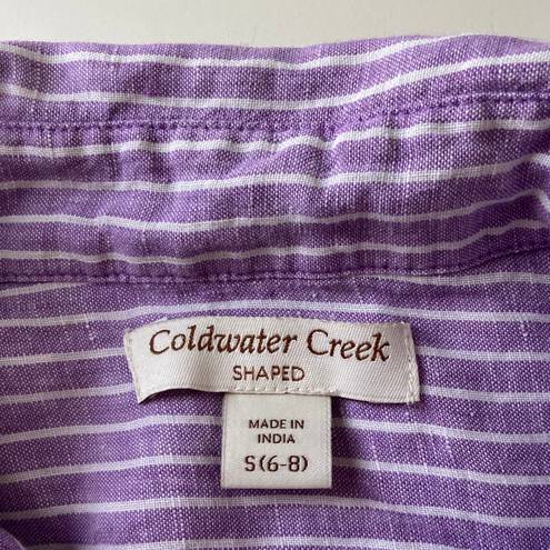 Coldwater Creek Purple Striped Button Up