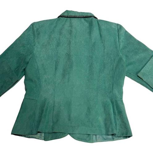 Dress Barn Vintage  Sea Green Scalloped Hem Blazer Size 8