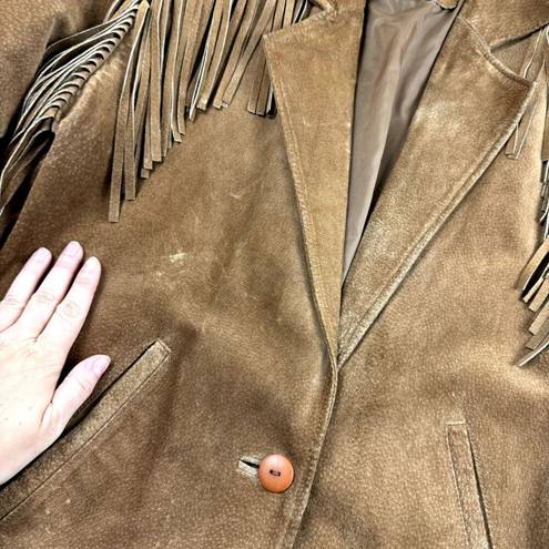 The Row Vintage G Leather Jacket Womens Size S Fringe Cowgirl Western Blazer Wacky