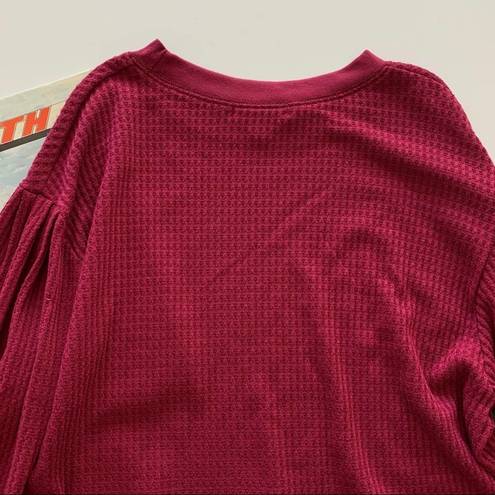 Treasure & Bond | Magenta Waffle Knit Thermal Shirt Medium