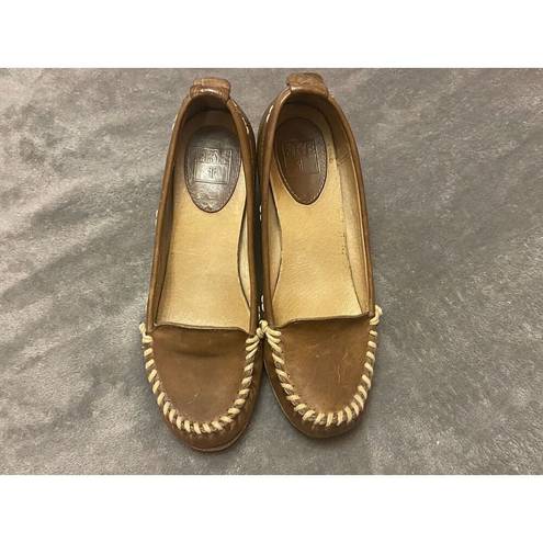 Frye  Alex Wedge Light Brown Leather Shoes Size 6.5 Womens