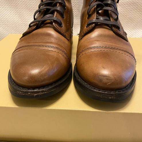 Krass&co Thursday boot  brown leather everyday combat cap toe ankle boots grunge 7.5