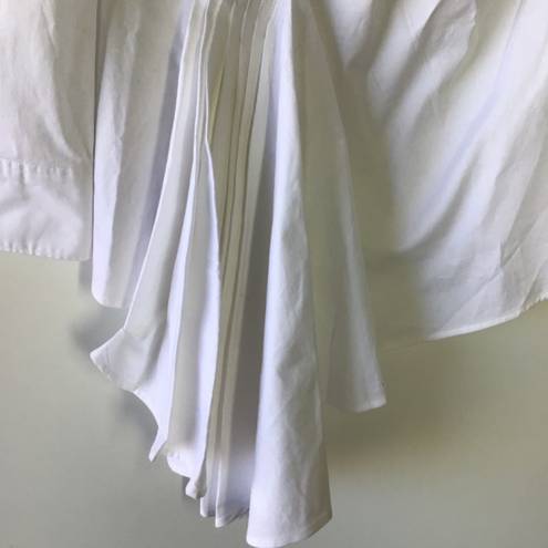 Natori  cotton poplin side drape button doown Blouse White