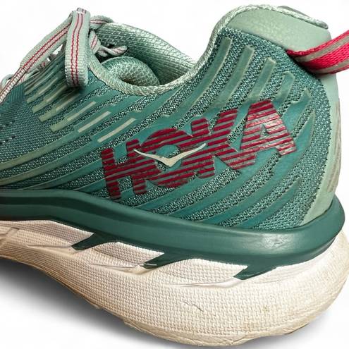 Hoka  One One Women’s Clifton 5 SPEED Road Running Shoes Green & Pink - Sz. 10.5