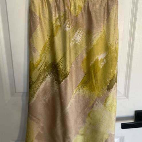 Natori 💛 Vintage Josie  Yellow and Tan Cowl Neck Silk Dress