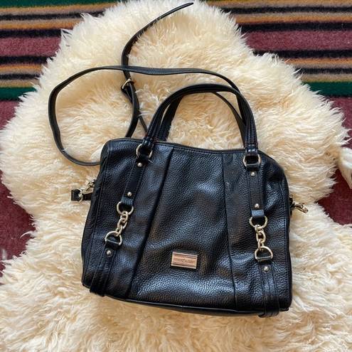 Tommy Hilfiger Like New  Pebbled Leather Satchel Crossbody strap Genuine leather