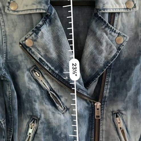 Diesel  De Lupus Denim Jean Biker Moto Jacket Belt, size xs, blue breasted *RARE