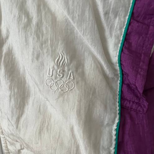 JC Penny  vintage USA Olympics windbreaker jacket white green purple Small