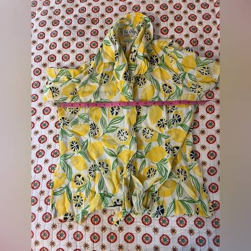 Polo Vintage 90s Lemon Button Down  Short Sleeve Shirt size Medium