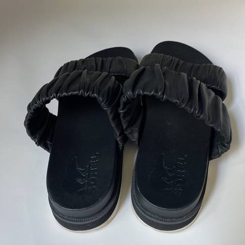 Sorel  Women's Roaming Two Strap Slide Sandal - Black Size 6.5 Sandals Double