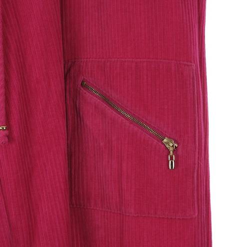 St. John  Sport Marie Gray Wide Leg Pink Corduroy Pull On Pant Medium