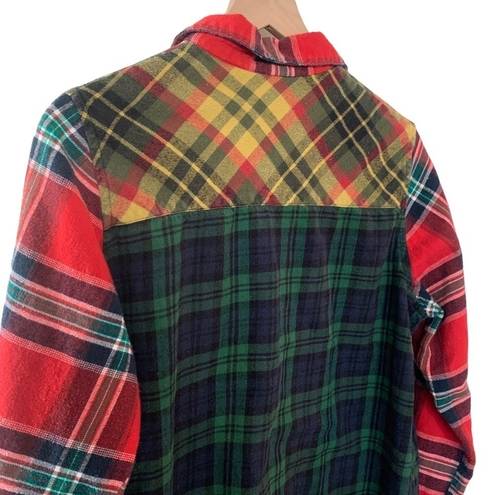 Blair WOMEN’S Vintage  mixed plaid embroidered flannel shirt