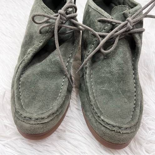 Ralph Lauren LAUREN  Denver Green Suede Leather Oxford Lace Up Wedges 8.5 B NEW