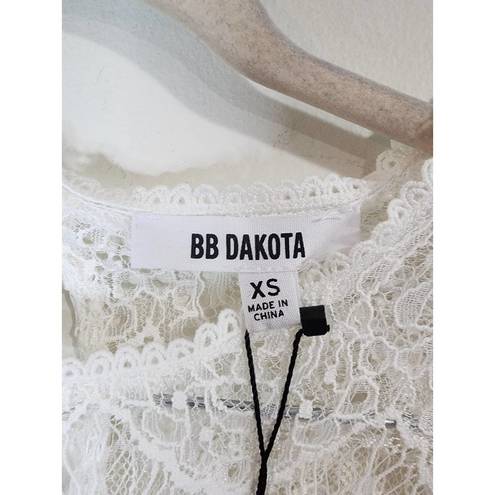 BB Dakota NWT  Smoke And Mirrors Lace White XS Nordstrom Blouse