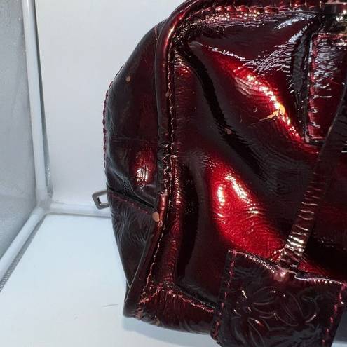 Loewe  Amazona 28 Burgundy Patent Leather Handbag (minor callouts in pics)